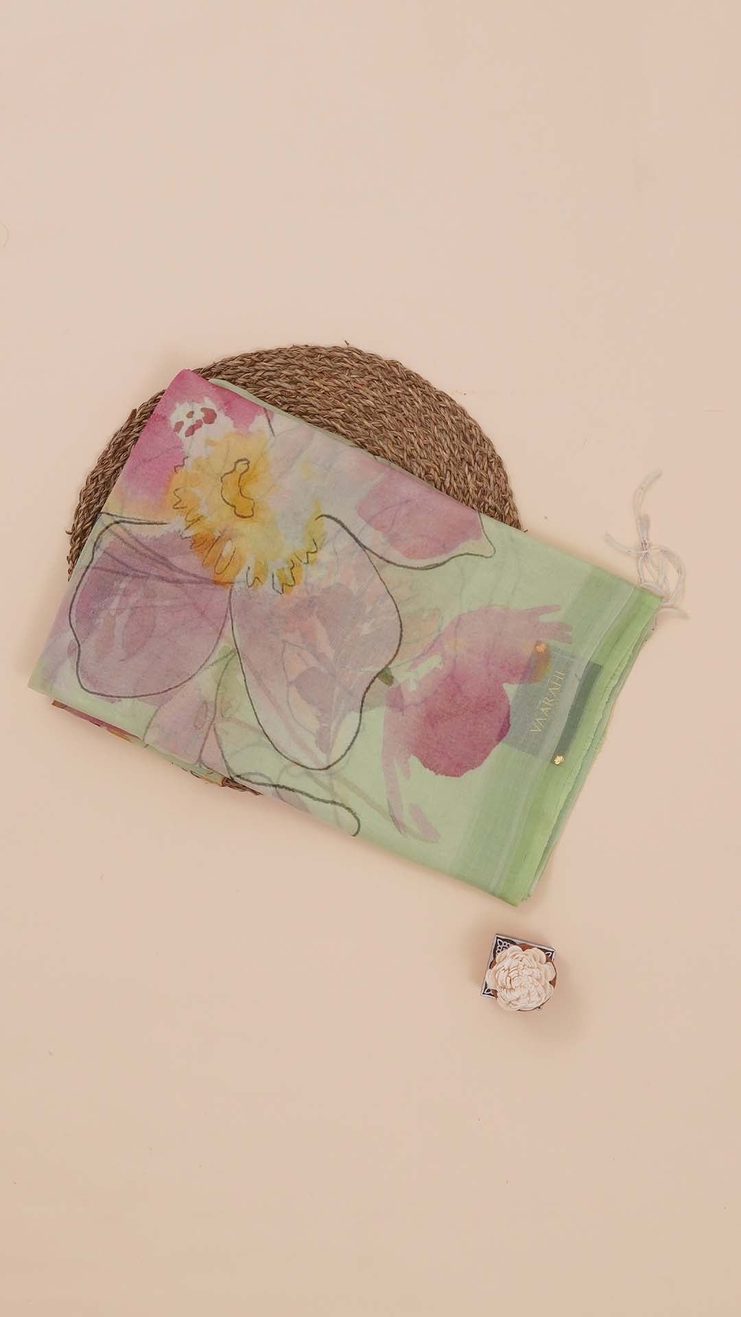 Pista Green Organza Saree