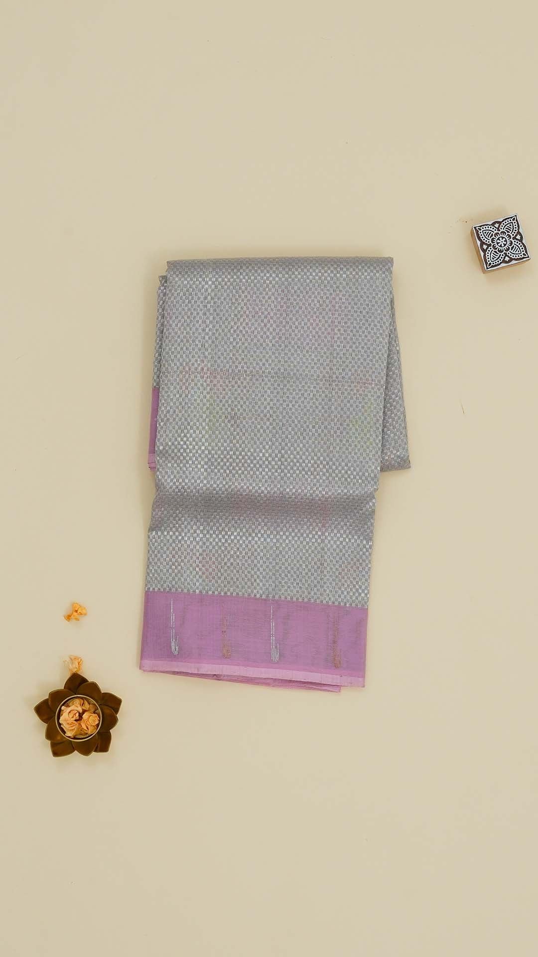 Peach Zari Kota Saree