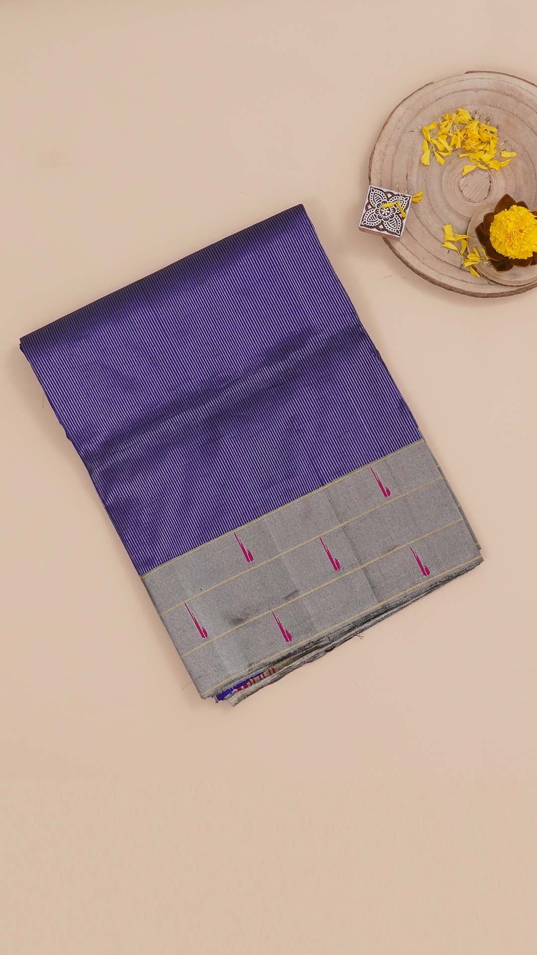 Navy Blue Paithani Saree